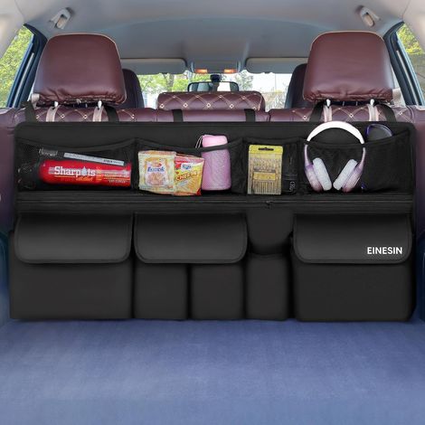 Organisateur Coffre Voiture Rangement avec 9 Poches, Multi Purpose Organisateur de Coffre Sacs, Tissu Oxford imperméable (1/5)