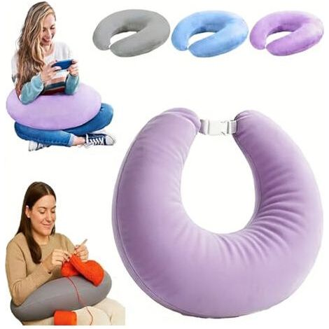 Oreiller ergonomique cervical mémoire forme velours cristal doux soutien nuque et bras confort lecture et jeux coussin (1/5)