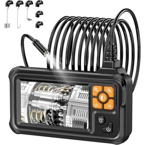 Industrielles digitales 1080p-HD-Endoskop, 4,3-Zoll-IPS-Endoskopkamera mit wasserdichter IP67-Kabelführung, 8 LEDs und halbstarrem Kabel (1/4)