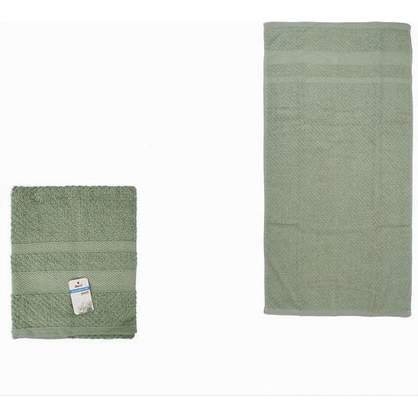 Cleafe - Asciugamano Da Bagno Ospite In Cotone Morbida 30 X 50 Cm 65gr Colore Verde 79490 - (1/2)