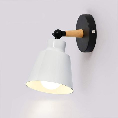 Luminaires Moderne E27 Edison Applique Murale Industrielle en Métal Loft Lampe pour Café Bar Couloir Salle à Manger Salon Chambre (Noir) (Blanc) (1/5)