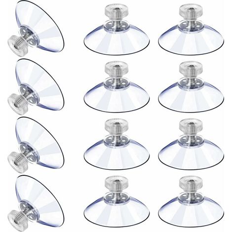 Ventouses en Plastique Ventouse Anti-Collision Transparente en Caoutchouc Vis écrou en Métal Ventouse Solide en PVC Transparent Remplacement avec écrou de Vis Fontainebleau 12PCS (1/5)