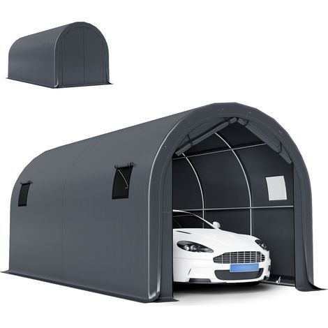 Garage extérieur pour voiture 3, étanche, en tissu, métal, gris foncé, pour maison et usage quotidien, format pratique