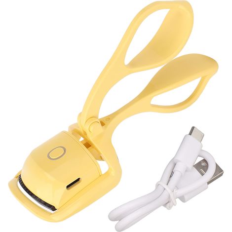 Curleur de Cils Électrique Chauffant 2 Températures USB Rechargeable Intelligent Durable Jaune (1/5)