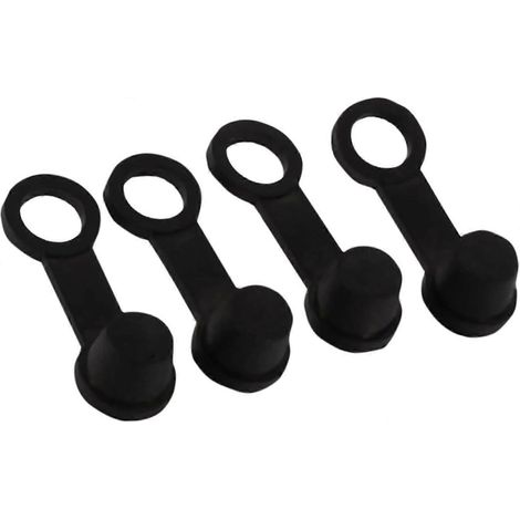 Aramox Lot de 4 bouchons de purge universels 8 mm en caoutchouc noir, cache-poussière et bouchon de purge de freins, pièce de rechange pour moto. (1/5)