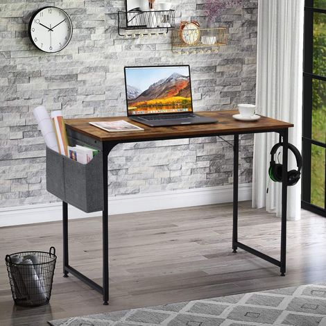 Writing desk for small spaces, home office, workstation (brown) (1/5)