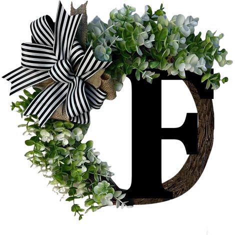 Guirlande Porte - Guirlande En Bois Avec Nom De Famille - Décor Extérieur Toute L'Année - Avec Nœud En Toile De Jute - 1 Pièce (1/4)