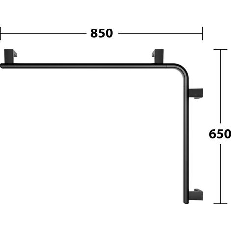 Keuco Dusch-/Wannenhandlauf AXESS 850x650mm, schwarz matt (1/5)