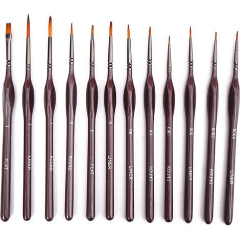 12 feine Pinsel, professionelle Miniaturpinsel für Acryl- und Ölmalerei