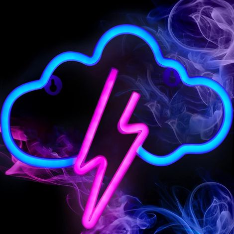 LED-Neonlicht-Dekoration, Wolken-LED-Neonlicht-Blitz-Neonschild, helle Wandmontage-Nachtbeleuchtung (1/5)