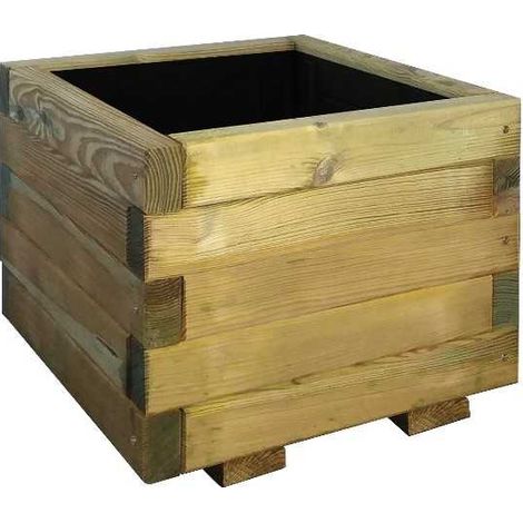 Fioriera in Legno 40x40 Quadrata Vaso Cassetta Balcone Arredo Giardino Portavaso (1/5)