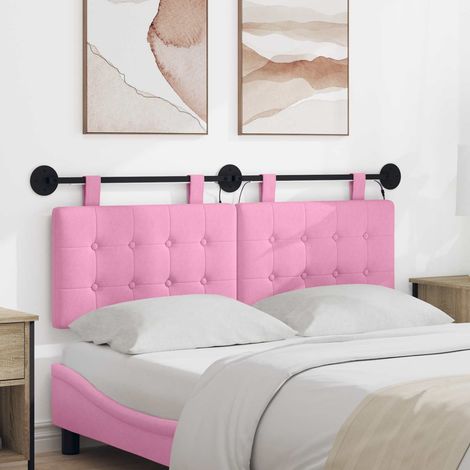 Cabecero colgante Con luz LED Rosa Tela