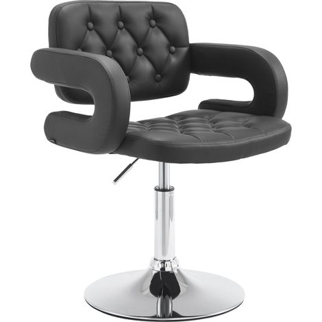 Poltrona da ufficio lounge chair con bracciolo imbottito regolabile in altezza in PVC nero 100002798
