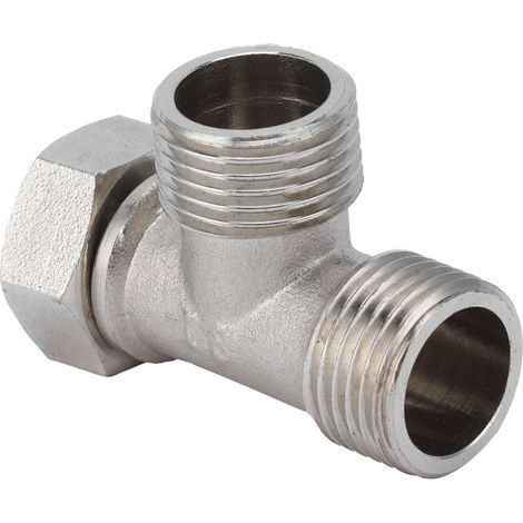 Raccord en T fileté G1/2 mâle/femelle, adaptateur de joint en T pour tuyau d'eau en acier inoxydable (1/5)