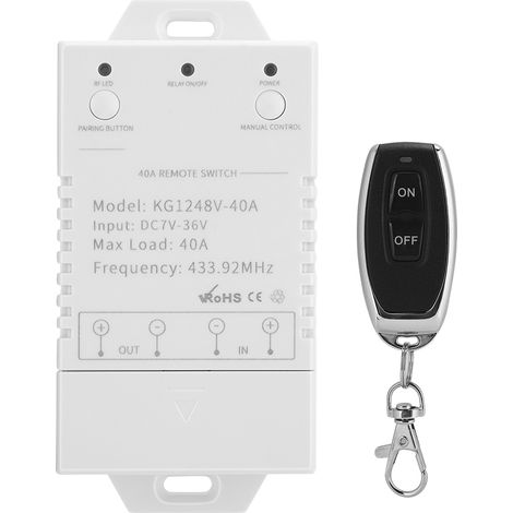 Télécommande sans fil 40A 7-36V large tension, interrupteur à distance ABS portable pour contrôle marche/arrêt (1/5)