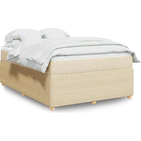 Boxspringbett mit Matratze Creme 140x200 cm Stoff (1/5)