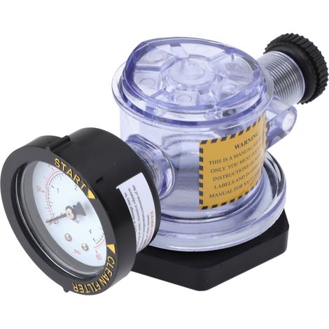 Kit purgeur d'air manuel grand débit avec manomètre pour Pentair 273564 - Rechange filtre à sable piscine spa, ABS, filetage mâle 60mm + PTFE (1/5)