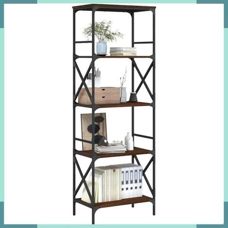 Bibliothèque - 837626 - chêne marron - 5 étagères - 59 x 35 x 171 cm (1/5)