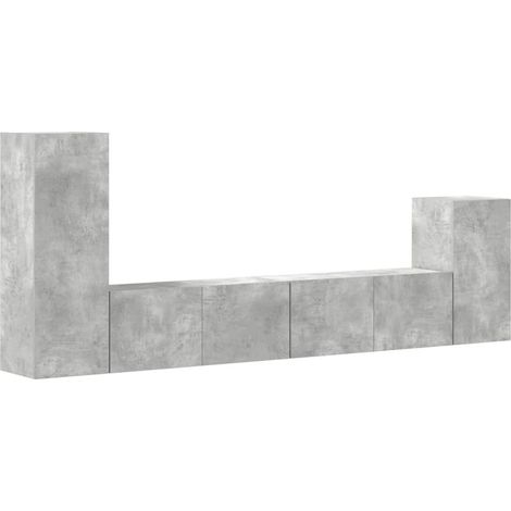 Maison Exclusive - 4-tlg. TV-Schrank-Set Betongrau Holzwerkstoff (1/5)