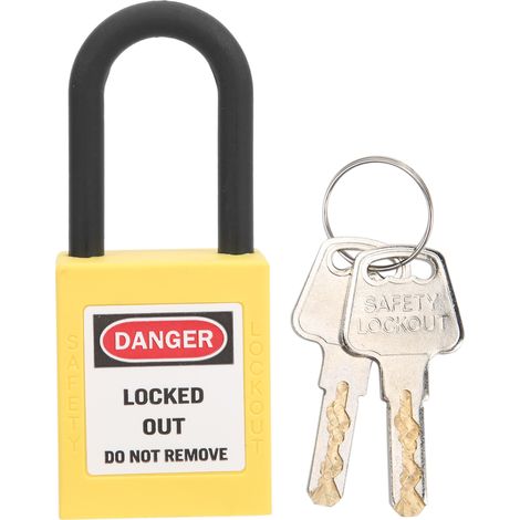Ortviai Cadenas de sécurité nylon 38mm jaune pour chantier et industrie