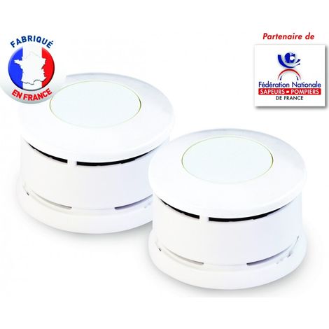 Lot de 2 détecteurs de fumée certifiés NF – Capteur photo-électrique haute sensibilité – Alimentation par 2 piles AAA – Autonomie 5 ans – Lifebox (1/5)