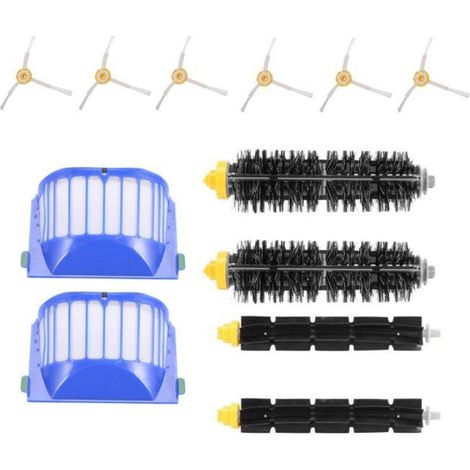 2Filtre Aerovac Bleu 2Ensemble De Brosses Principales Ensemble 6Brosses LatÉRales pour Irobot Roomba SÉRie 600620630650660 (1/4)