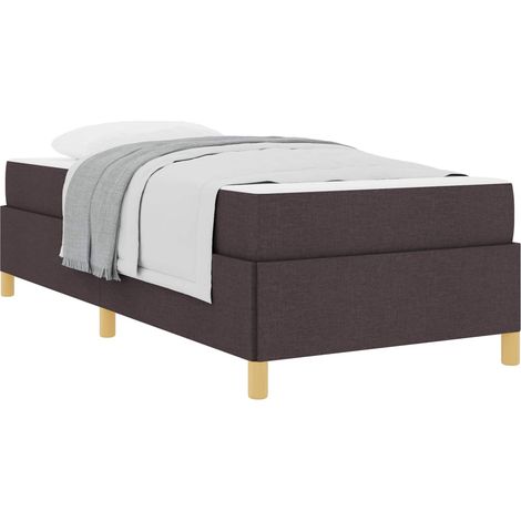 Maison Exclusive - Cadre de lit avec matelas Marron foncé 80 x 200 cm tissu