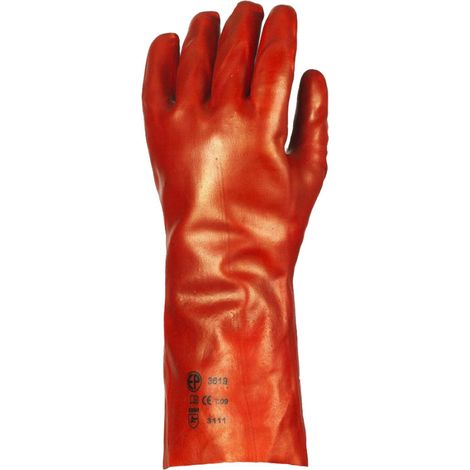 Gant tricoté EUROTECHNIQUE enduit PVC 36cm rouge T10 COVERGUARD 3620 (1/2)