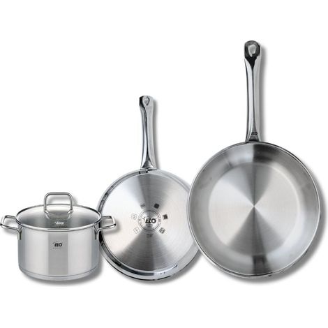 Set de 2 Poêles de cuisson 24 et 28 cm et 1 faitout 16 cm Elo Profi Citrin (1/5)