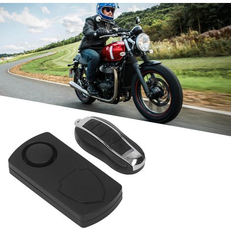 Détecteur d'intrusion par vibration pour moto et alarme antivol pour véhicule (alarme et clé livrées sans piles). (1/5)