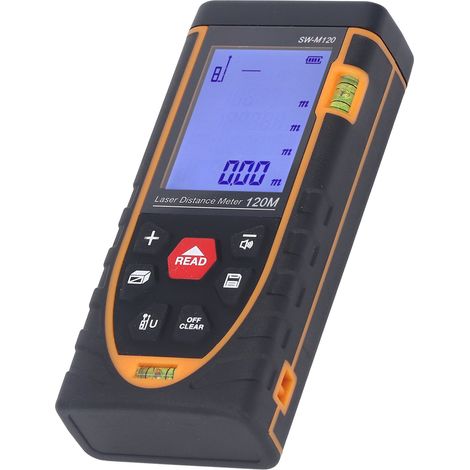 Infrarot-Laser-Entfernungsmesser mit großem, hintergrundbeleuchtetem Display, hoher Genauigkeit, Handlaser-Entfernungsmesser, 120 m Reichweite, SW M120 (1/5)