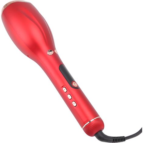 Fer à lisser automatique avec écran LED, chauffage rapide, pour cheveux, débutants, rouge, voltage universel 110-240V (1/5)