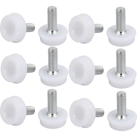 sourcing map 12pcs Pied de Nivellement Meuble Réglable Pied Réglable Patin de Meuble Jambe Pied de Table Chaise Base Protection Plancher M8x20mm ton argentée (1/5)