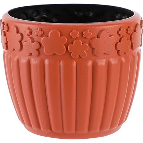Vase À Fleurs - Design Nordique Avec Motif Floral 3D - Base Plate Pour Protection Des Surfaces - Diamètre Bouche 9 Cm - Hauteur 8 5 Cm - 1 Pièce (1/5)