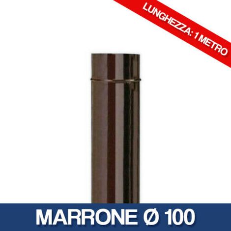 CANNA FUMARIA TUBO SMALTATO MARRONE PER STUFA A LEGNA 120 mm,0.50 mt (1/5)