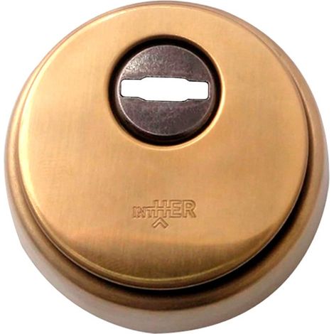Gold L200 Sicherheitsrosette aus satiniertem Messing, Durchmesser 65 mm, einfache Montage