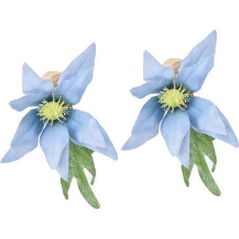 Stück Serviettenringe aus Holz, schlichtes blaues Blumenmuster, ideal für Zuhause, Hotel oder Partys (1/5)