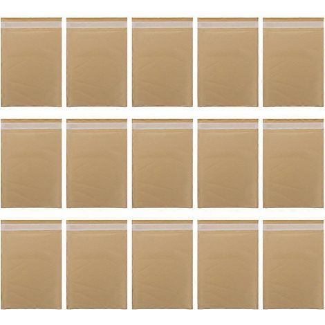 Lot de 25 enveloppes matelassées à bulles avec fermeture automatique-22x16cm-Light Brown