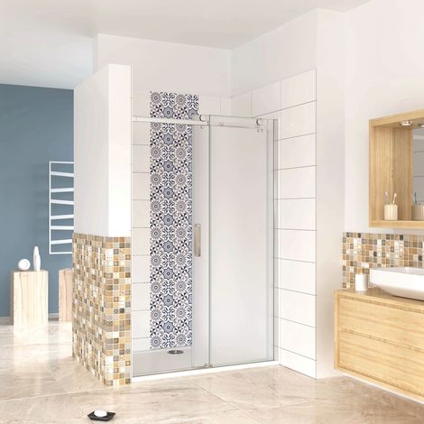 Box Doccia Per Nicchia Porta Scorrevole Ingresso Sinistro Vetro 8 mm Temperato Satinato Opaco Anticalcare 100x195 cm (1/5)