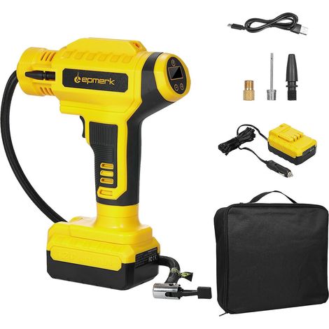 Lepmerk Akku-Reifenfüller, Luftkompressor, 20V Akkubetrieben, 150PSI, tragbar, handlich