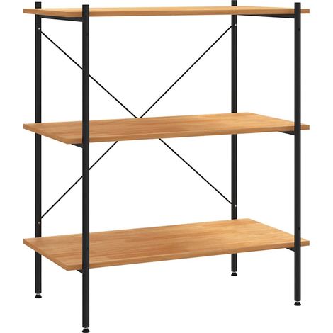 Maison Exclusive - 3-stöckiges Regal Schwarz und Eiche 80 x 40 x (1/5)