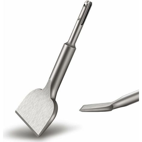 SDS PLUS Fliesenmeißel, 165 mm x 75 mm, hochwertige Verbreiterungsserie, gebogener Fliesenmeißel, Meißel für Keramik- und Bodenfliesen, DEBUNS