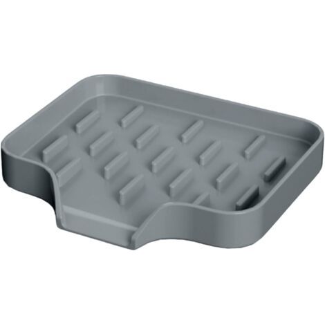 QORVA-Porte-savon antidérapant en silicone pour savon et éponge, organisateur d'évier de cuisine à séchage rapide pour douche, baignoire, lave-vaisselle, salle de bain, comptoir de salle de bain, 12 x (1/5)