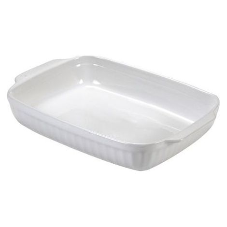 Guardini Plat Rectangulaire en Céramique Blanche 22x14 cm