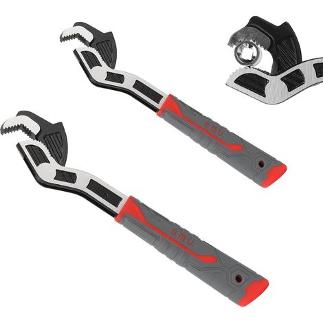CCYKXA Set mit 2 verstellbaren Schraubenschlüsseln, Rohrzangen, Rohrzangen-Set, Rohrzangenzangen-Set, Länge 300 mm und 200 mm & Öffnung 43 mm und 25 mm für Sanitär-, Kfz- und Industriereparaturen (1/5)