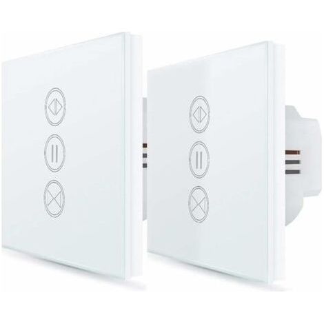 2x Interrupteur Volet Roulant Connecté. Ouverture Réglable. Commutateur Rideau Stores WiFi. Compatible avec Alexa Google Home pour Commande Vocale. Minuterie Intelligent Moteur Mural-- (1/4)