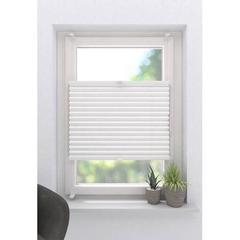 Store plissé Fine - Occultant - Blanc - 45 x 130 cm (1/4)