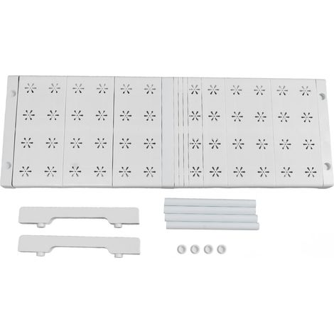 Étagère extensible pour placard, gain de place, réglable, pour penderie ou lavabo. Largeur : 24 cm, hauteur : 22 cm, longueur : 47 à 68 cm (18,5 à 26,8 po). (1/5)