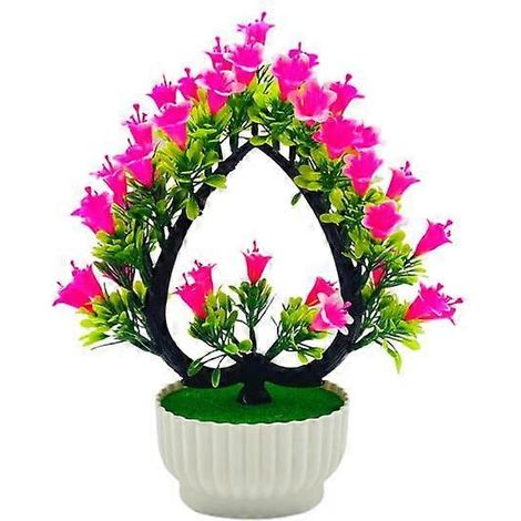 Fleur artificielle en plastique, bonsaï réaliste, fraîche et élégante, fausse fleur de mariage avec pot, fournitures de jardinagerose (1/5)