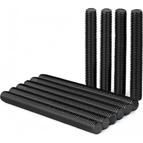 Tiges Filetées et Vissées M8x80mm en Acier Inox A2 V2A Tige Filetee Noir Filetage Complet DIN976 - Idéal pour Réparation & Construction Métallique, 10 Pièces (1/5)